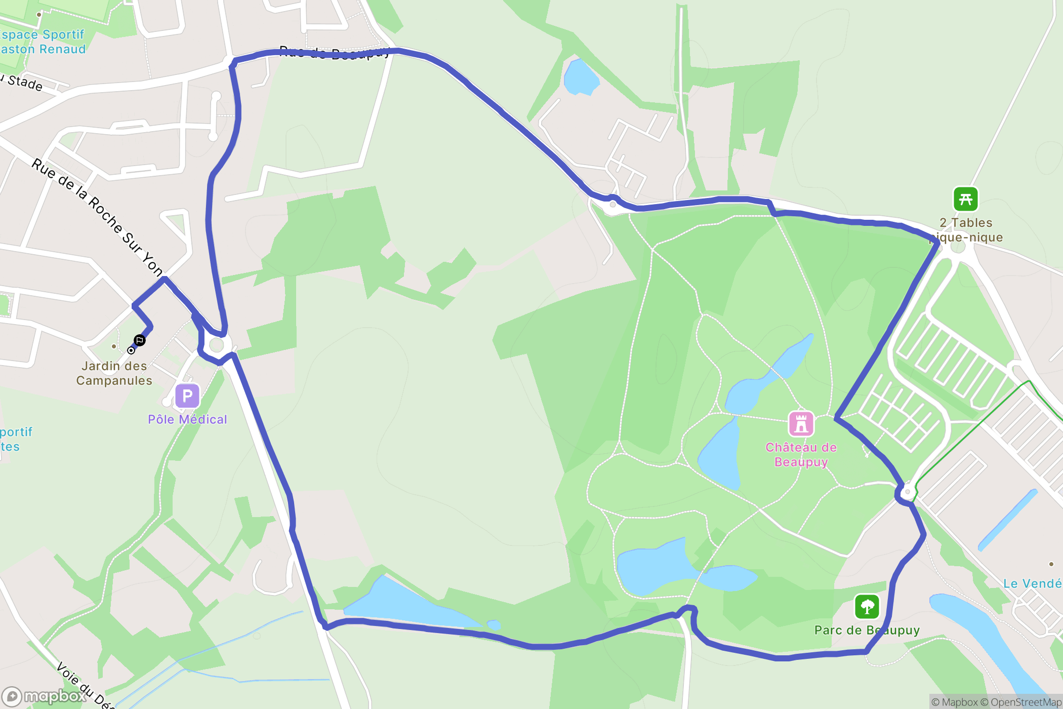 Mouilleron-le-Captif : carte du parcours de randonnée - France