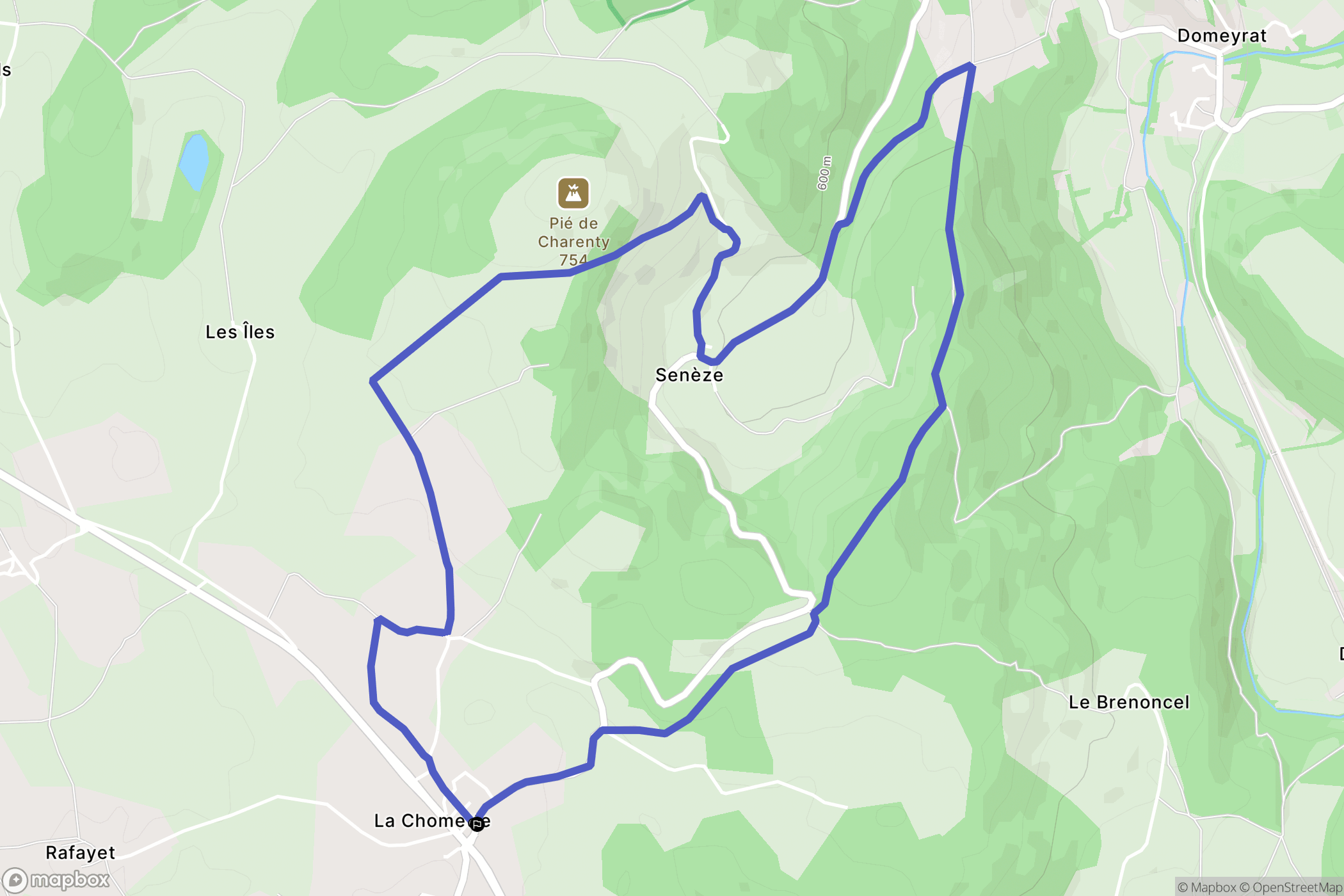 La Chomette : carte du parcours de randonnée - France