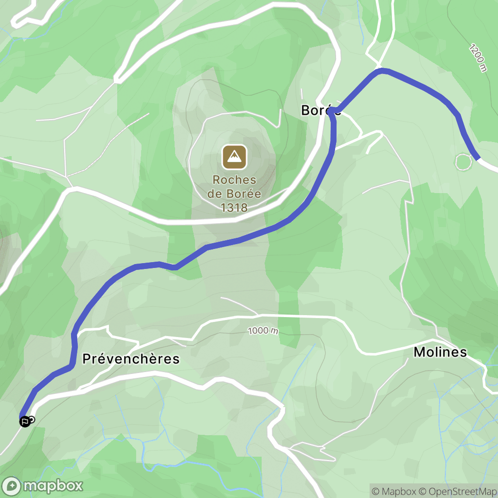 Borée : carte du parcours de randonnée - France