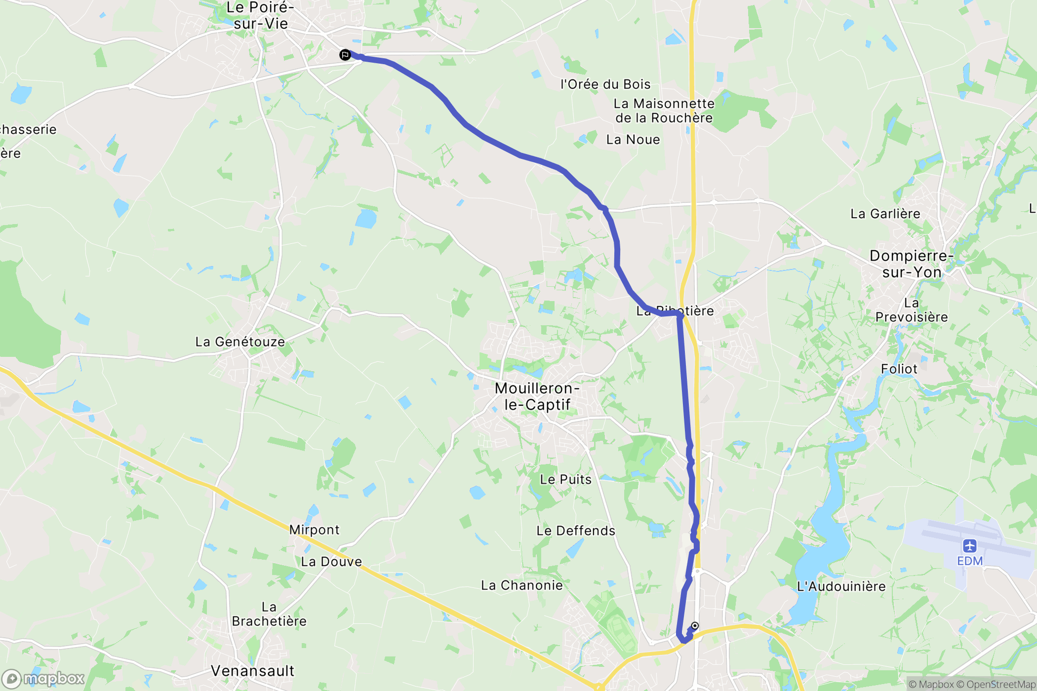 La Roche-sur-Yon : carte du parcours de randonnée - France