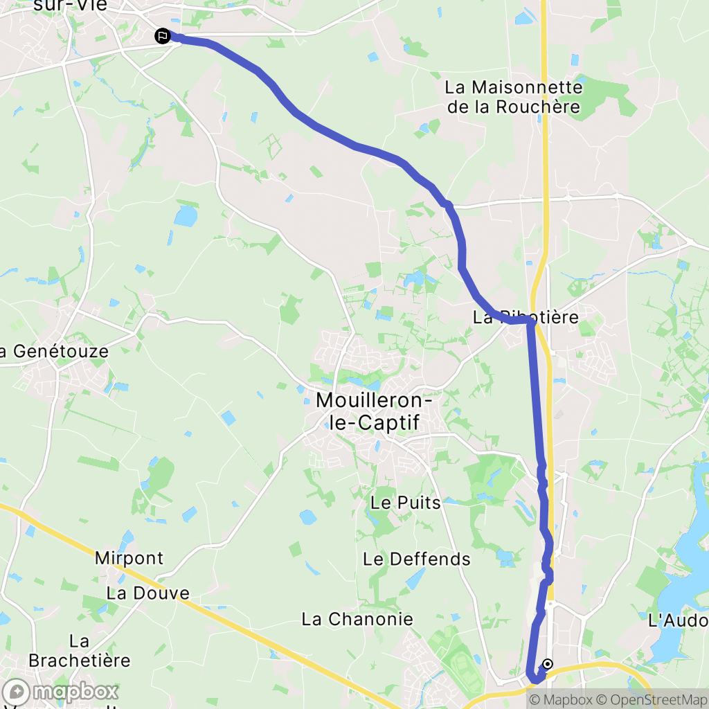 La Roche-sur-Yon : carte du parcours de randonnée - France