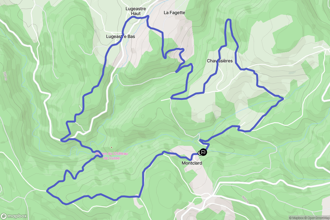 Montclard : carte du parcours de randonnée - France