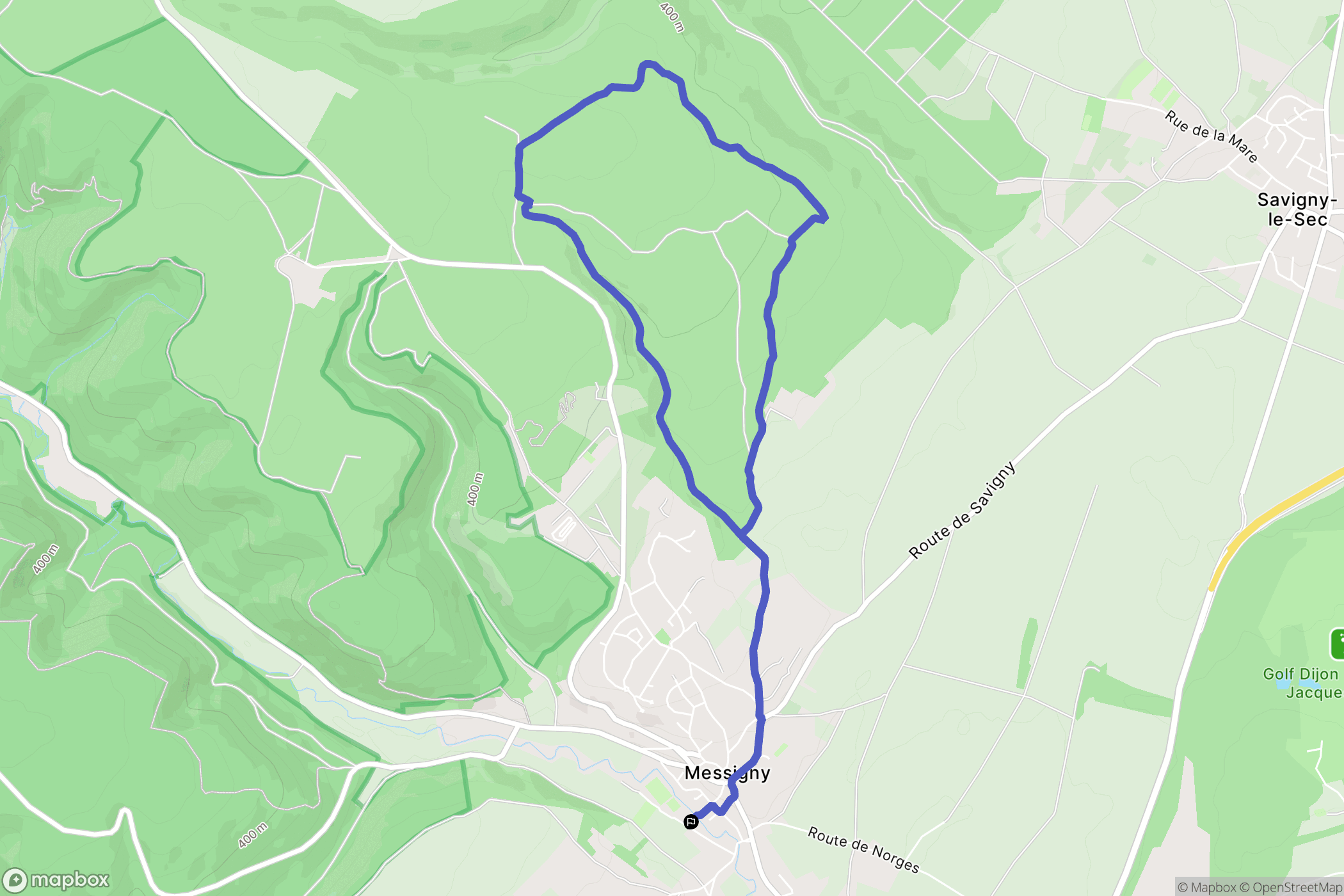 Messigny-et-Vantoux : carte du parcours de randonnée - France