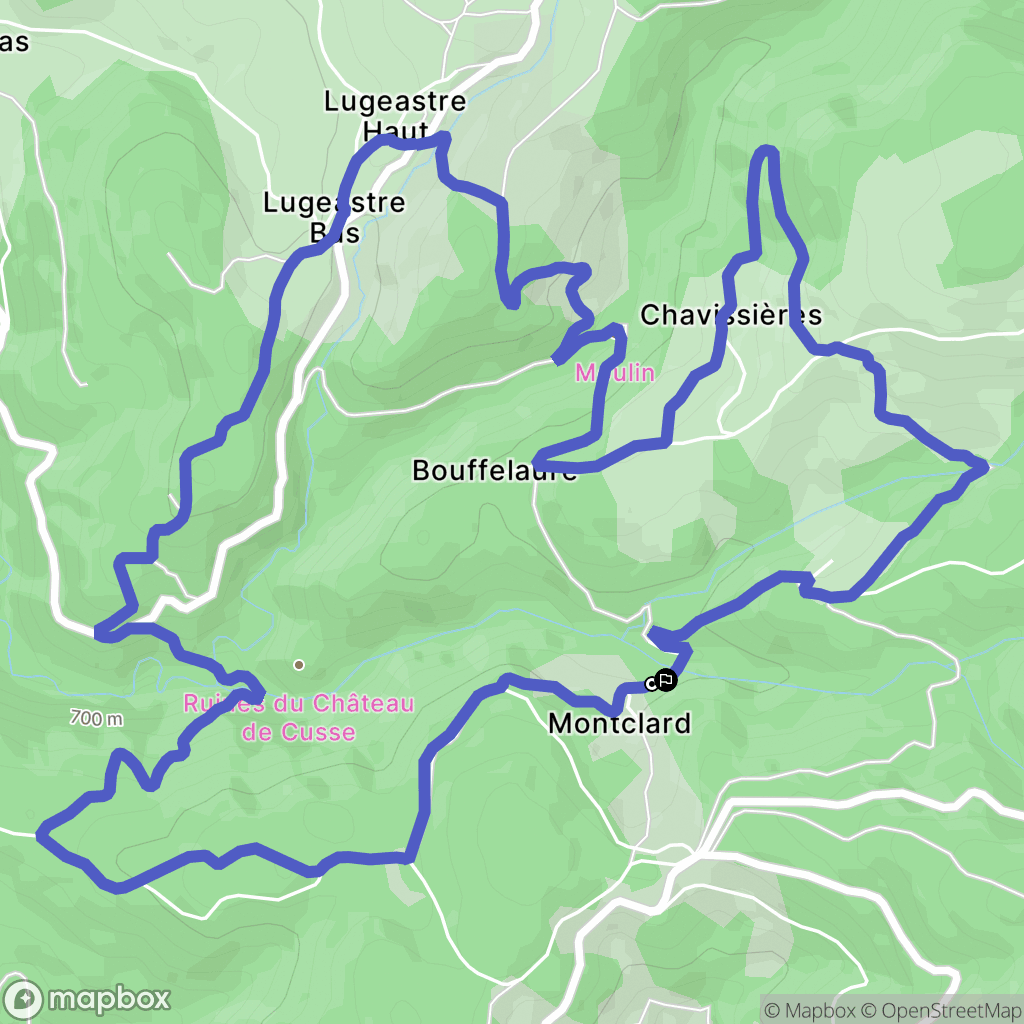Montclard : carte du parcours de randonnée - France