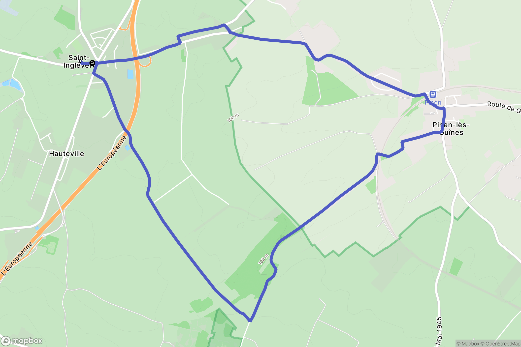 Saint-Inglevert : carte du parcours de randonnée - France