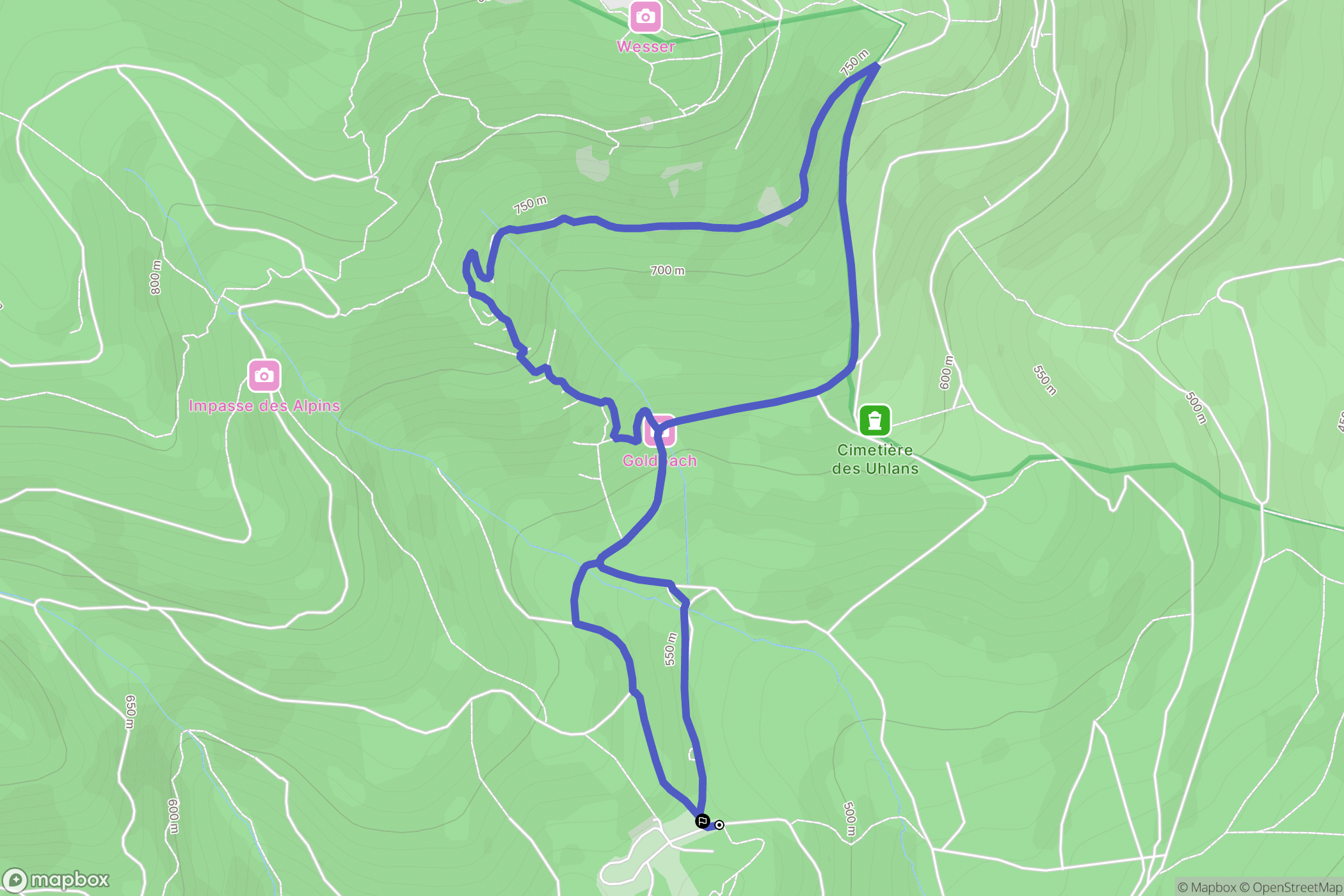 Wattwiller : carte du parcours de randonnée - France