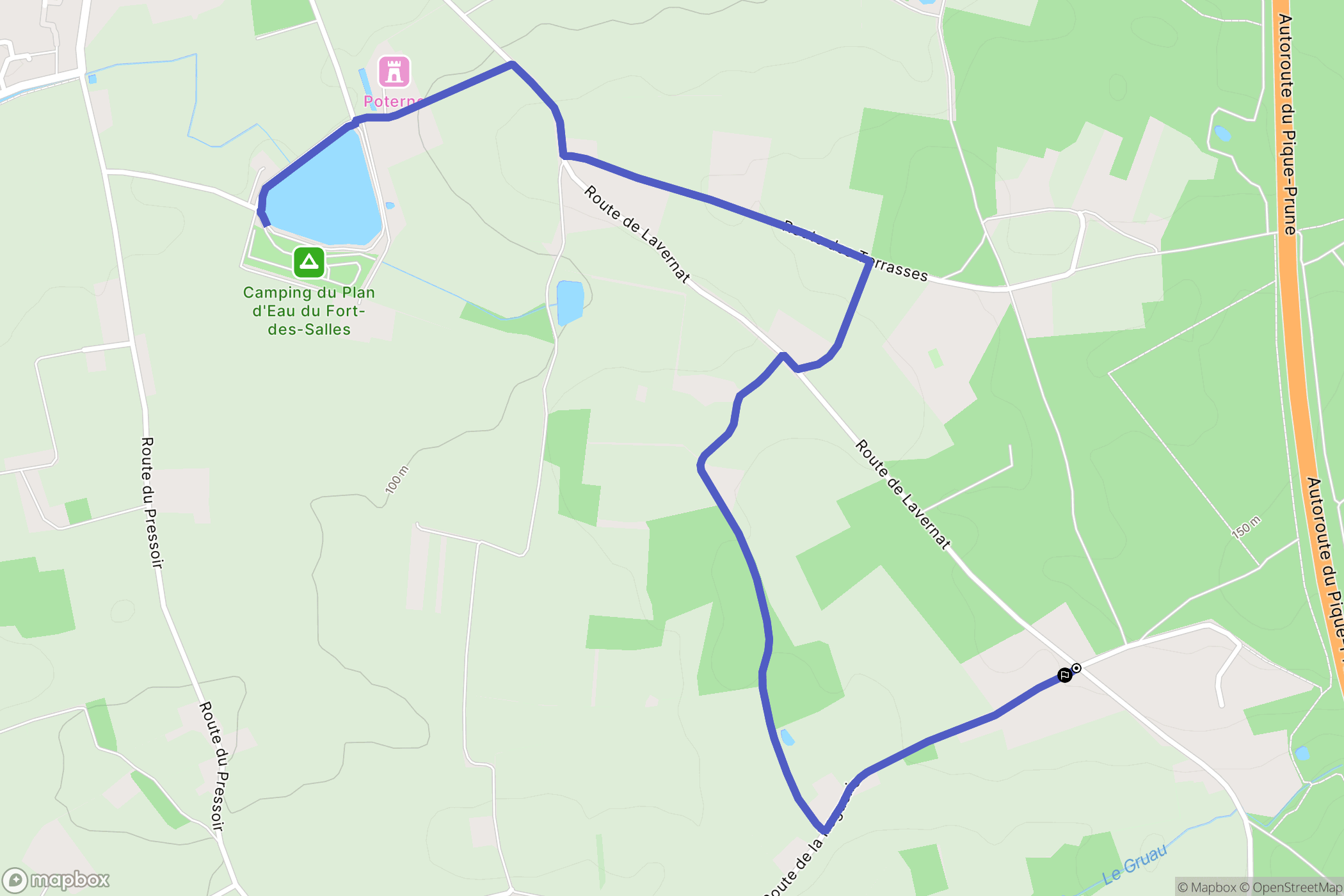 Mayet : carte du parcours de randonnée - France