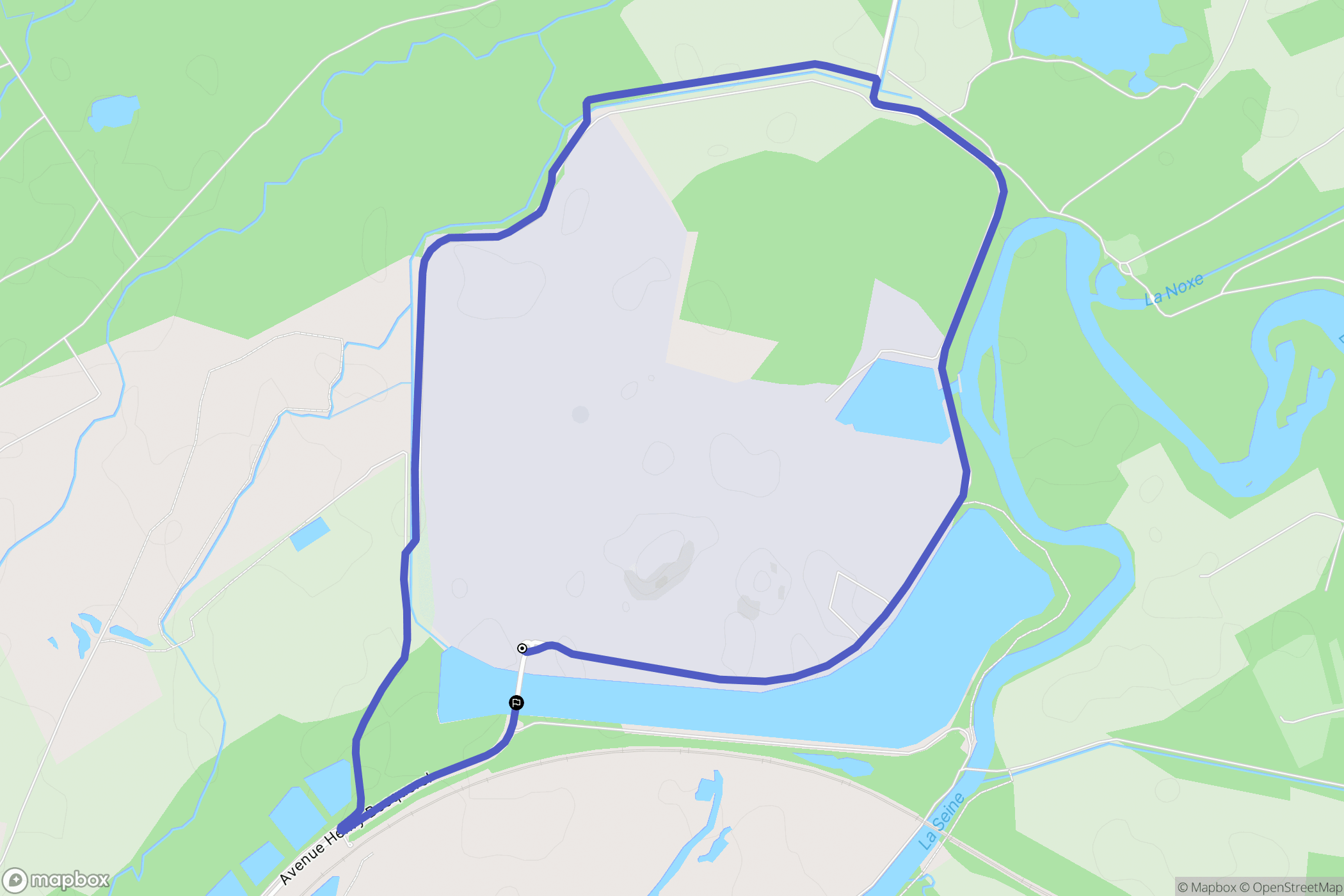 Nogent-sur-Seine : carte du parcours de randonnée - France