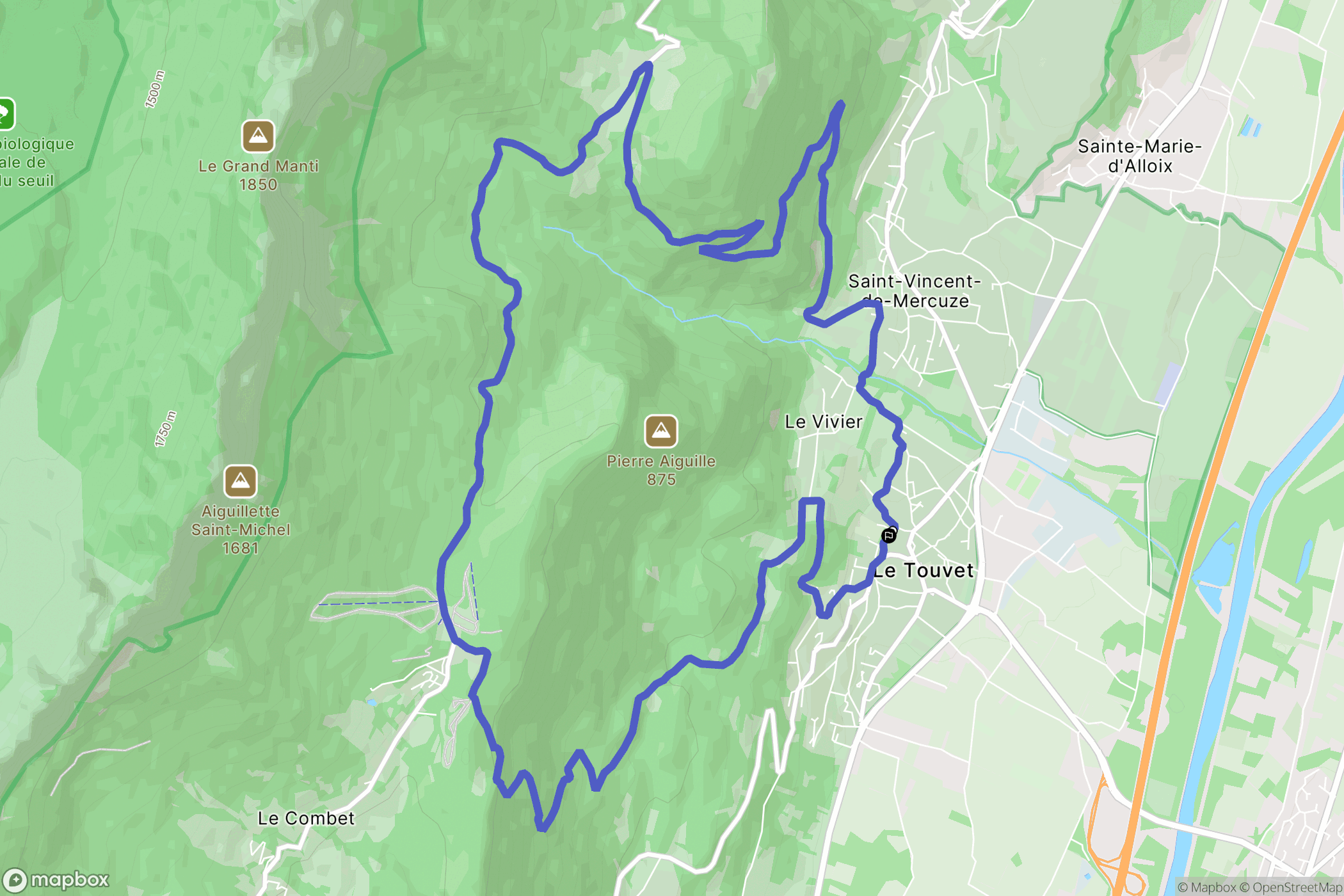 Le Touvet : carte du parcours de randonnée - France