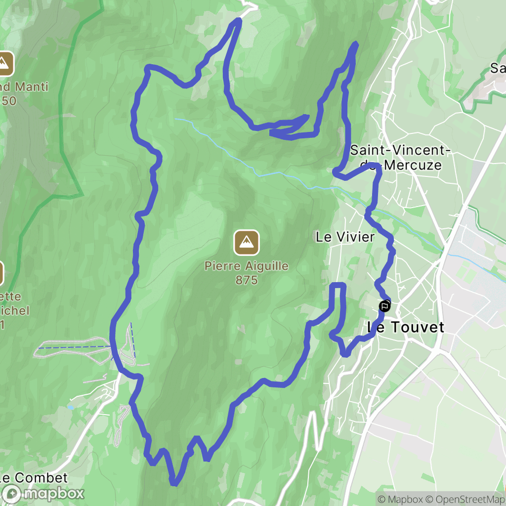Le Touvet : carte du parcours de randonnée - France