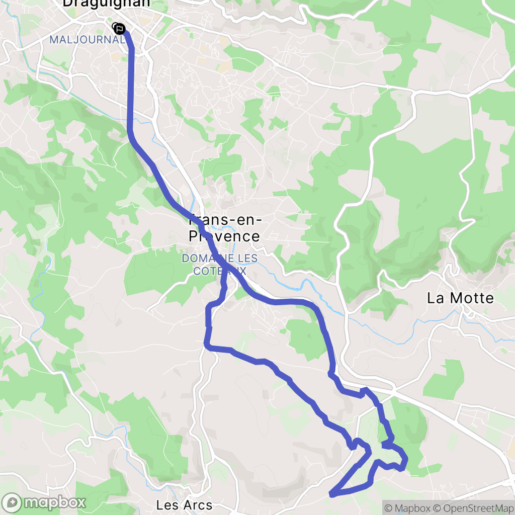 Draguignan : carte du parcours de randonnée - France