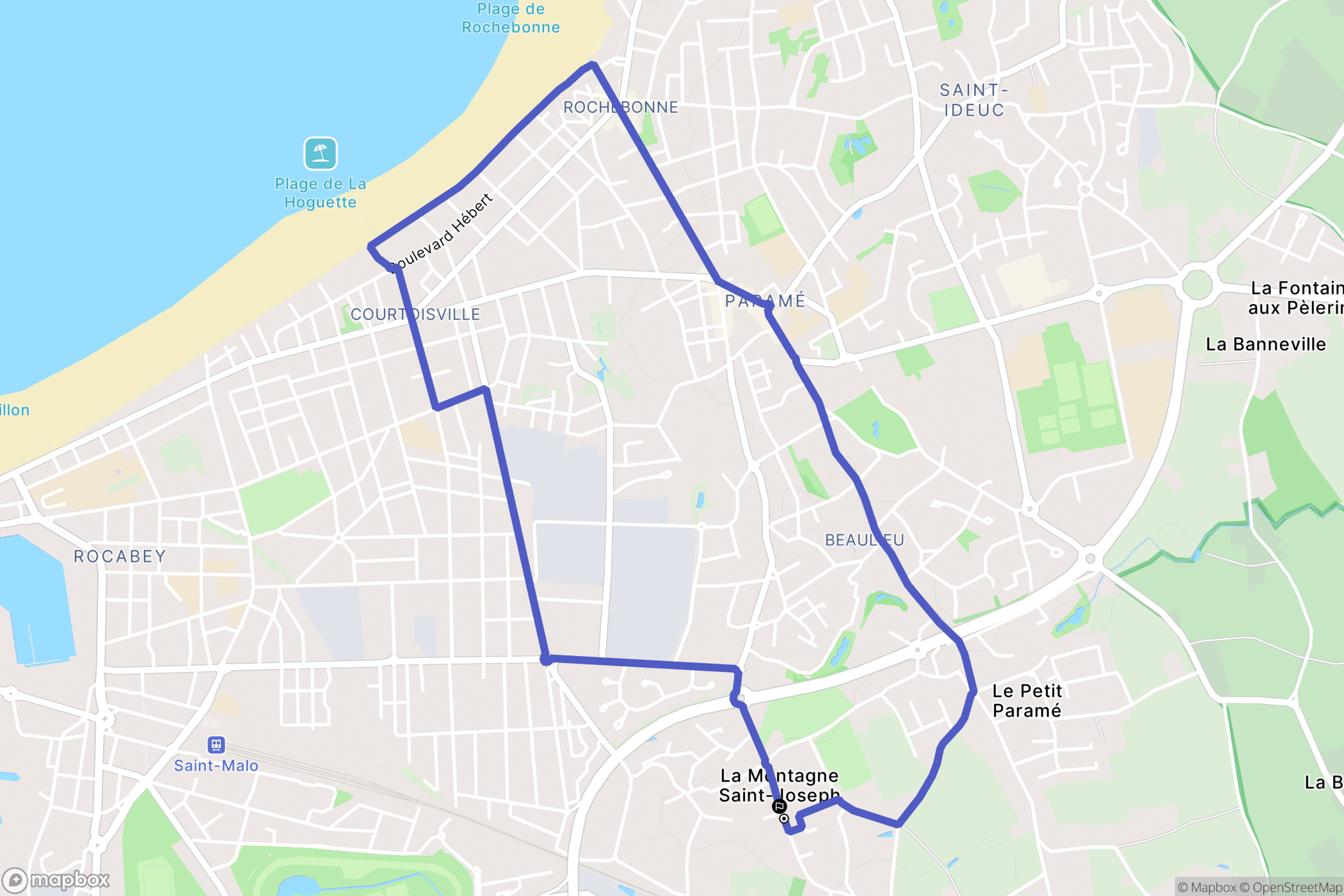 Saint-Malo : carte du parcours de randonnée - France