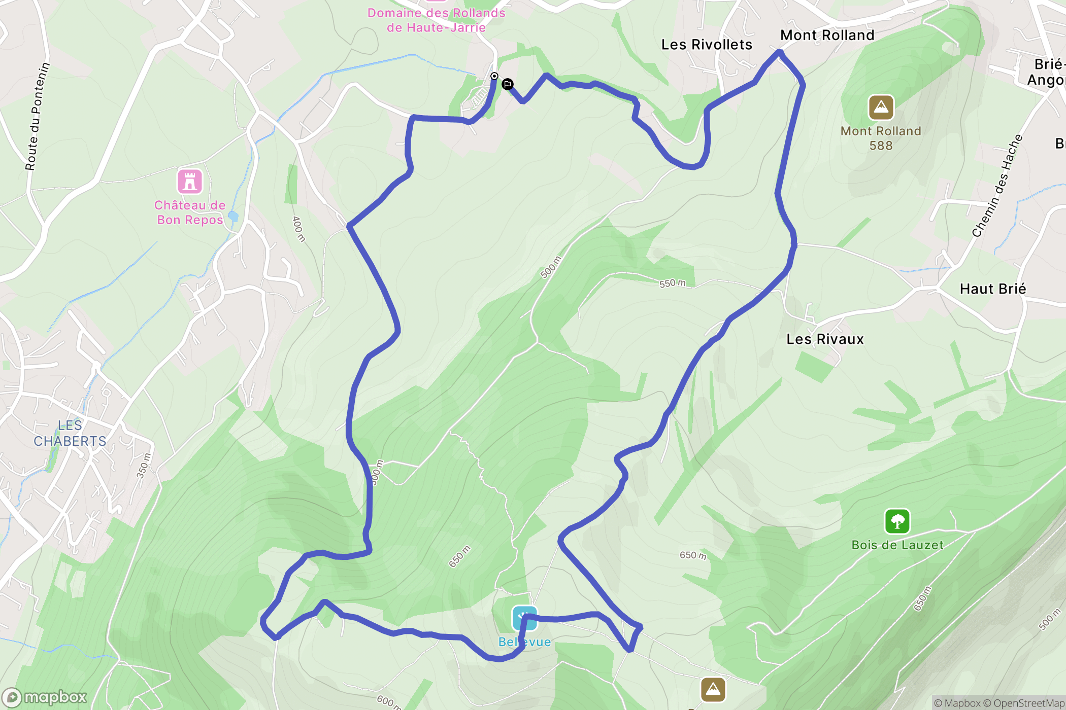 Jarrie : carte du parcours de randonnée - France