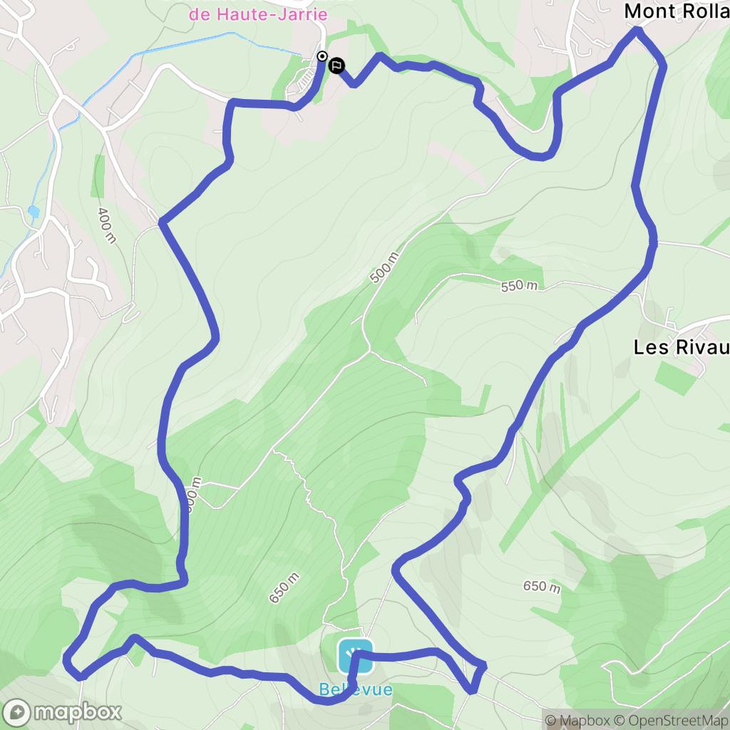Jarrie : carte du parcours de randonnée - France