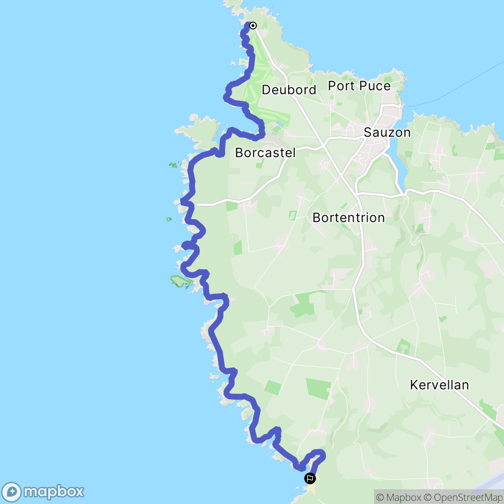 Belle-Île : carte du parcours de randonnée - France