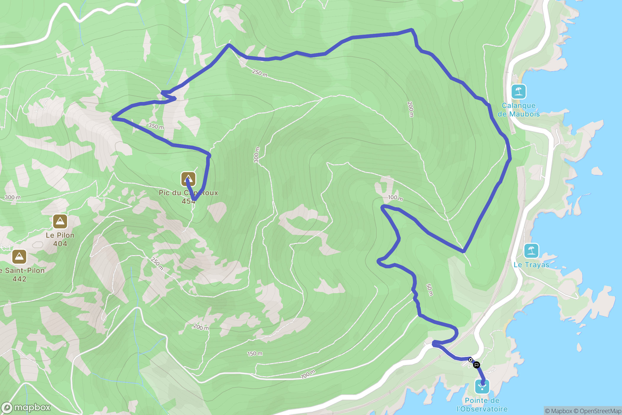 Saint-Raphaël : carte du parcours de randonnée - France