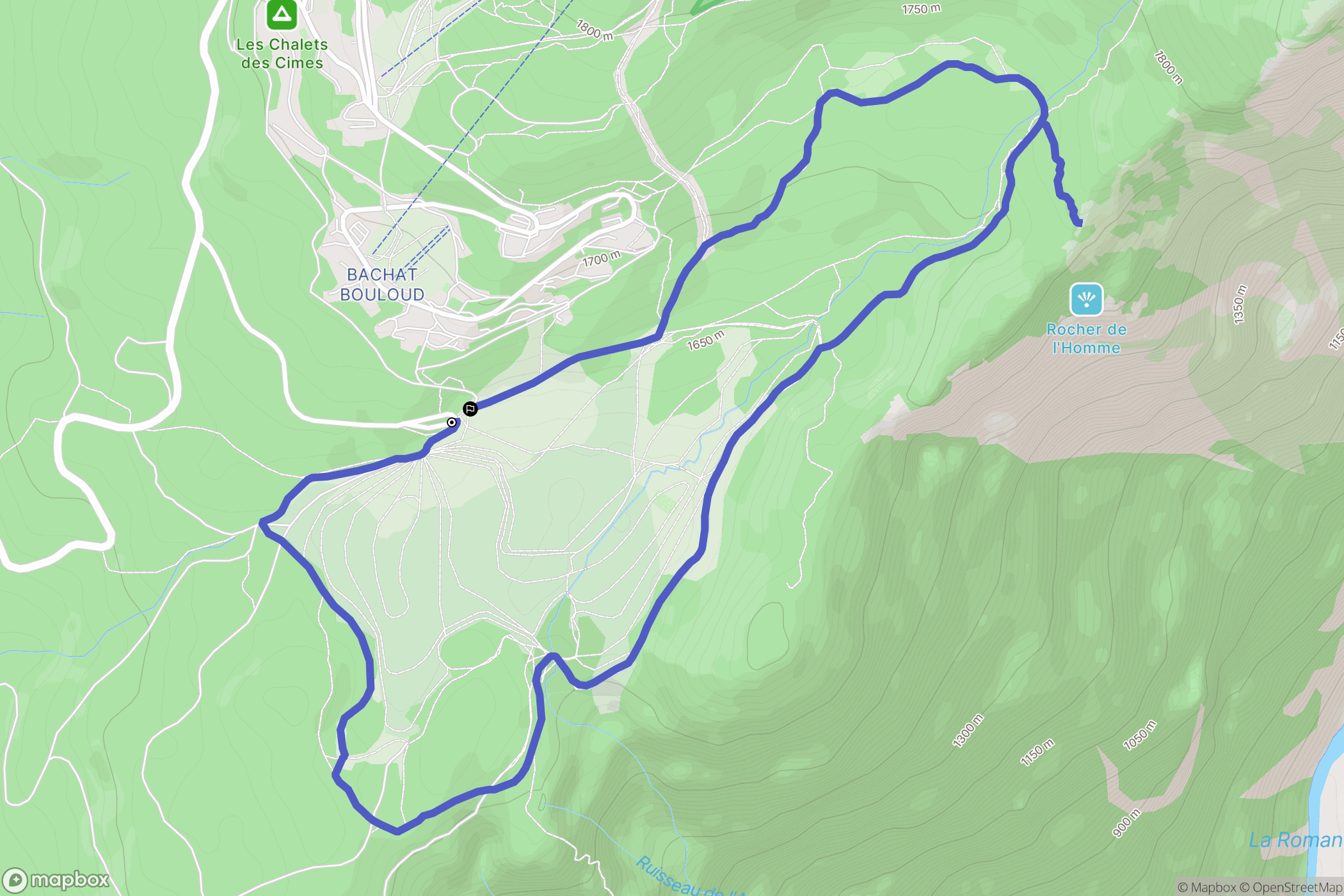 Chamrousse : carte du parcours de randonnée - France
