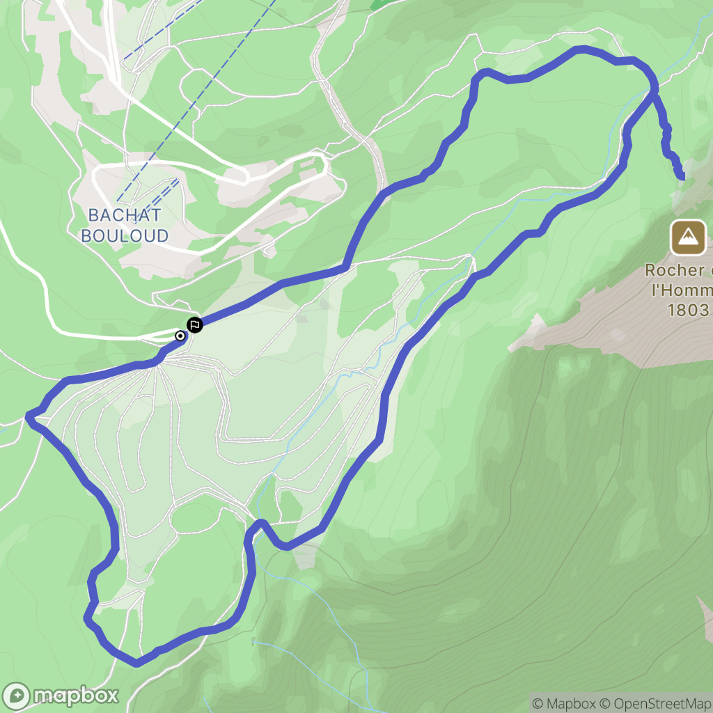 Chamrousse : carte du parcours de randonnée - France