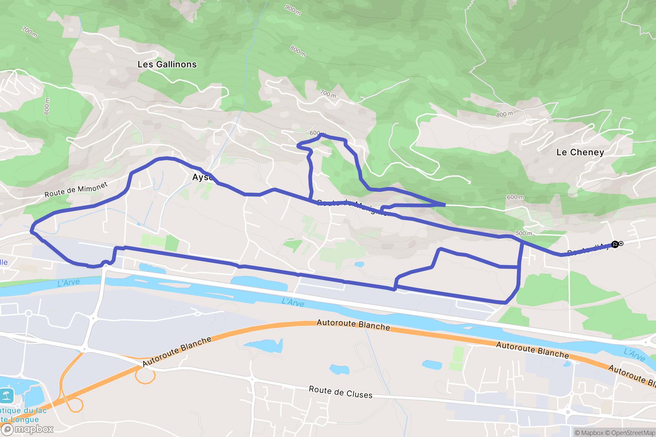Marignier : carte du parcours de randonnée - France