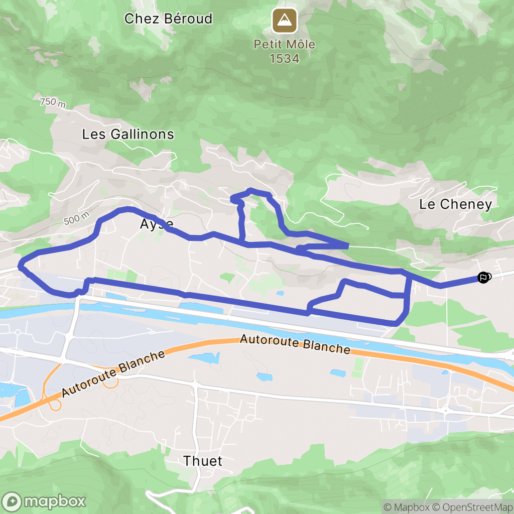 Marignier : carte du parcours de randonnée - France