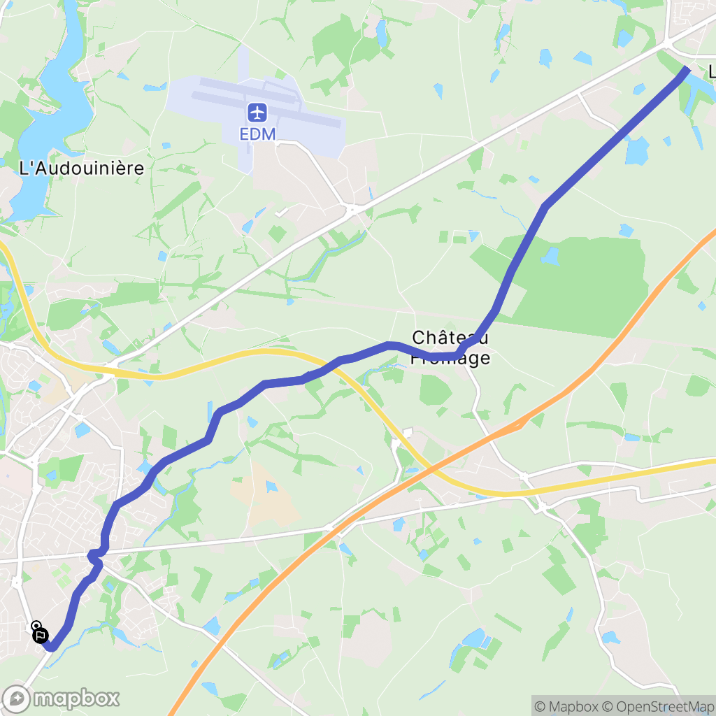 La Roche-sur-Yon : carte du parcours de randonnée - France