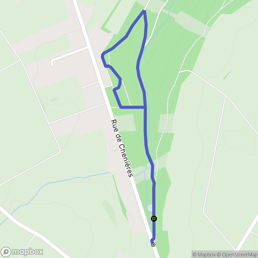 Chenières : carte du parcours de randonnée - France