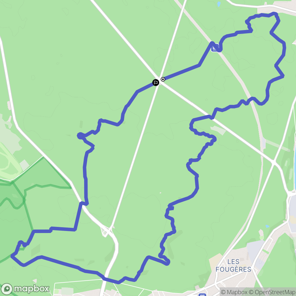 Fontainebleau : carte du parcours de randonnée - France