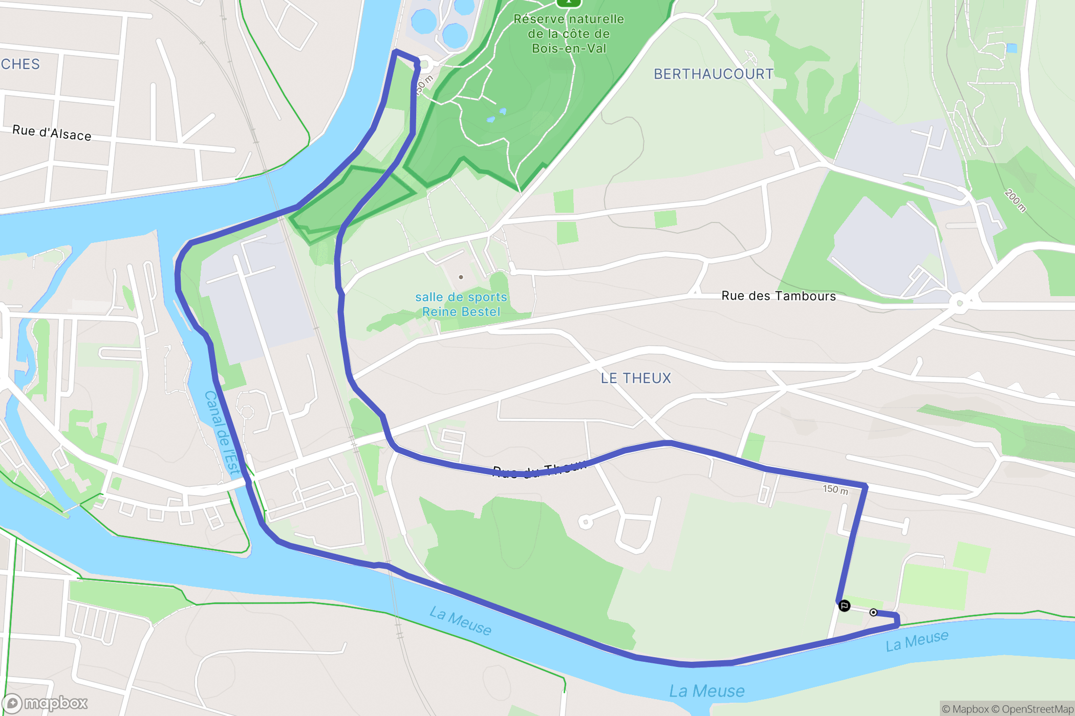 Charleville-Mézières : carte du parcours de randonnée - France