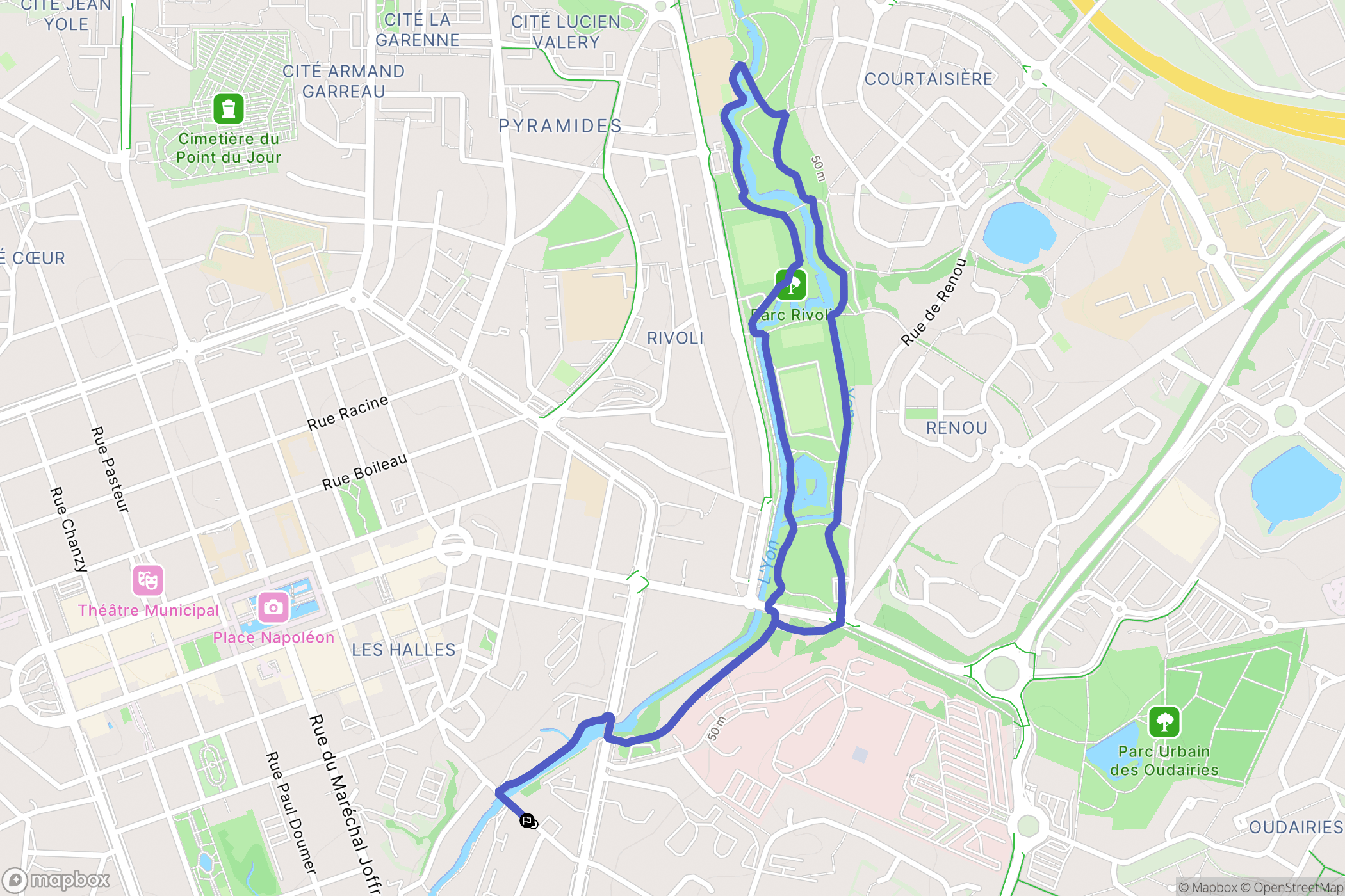 La-Roche-sur-Yon : carte du parcours de randonnée - France