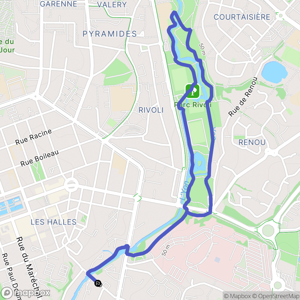 La-Roche-sur-Yon : carte du parcours de randonnée - France