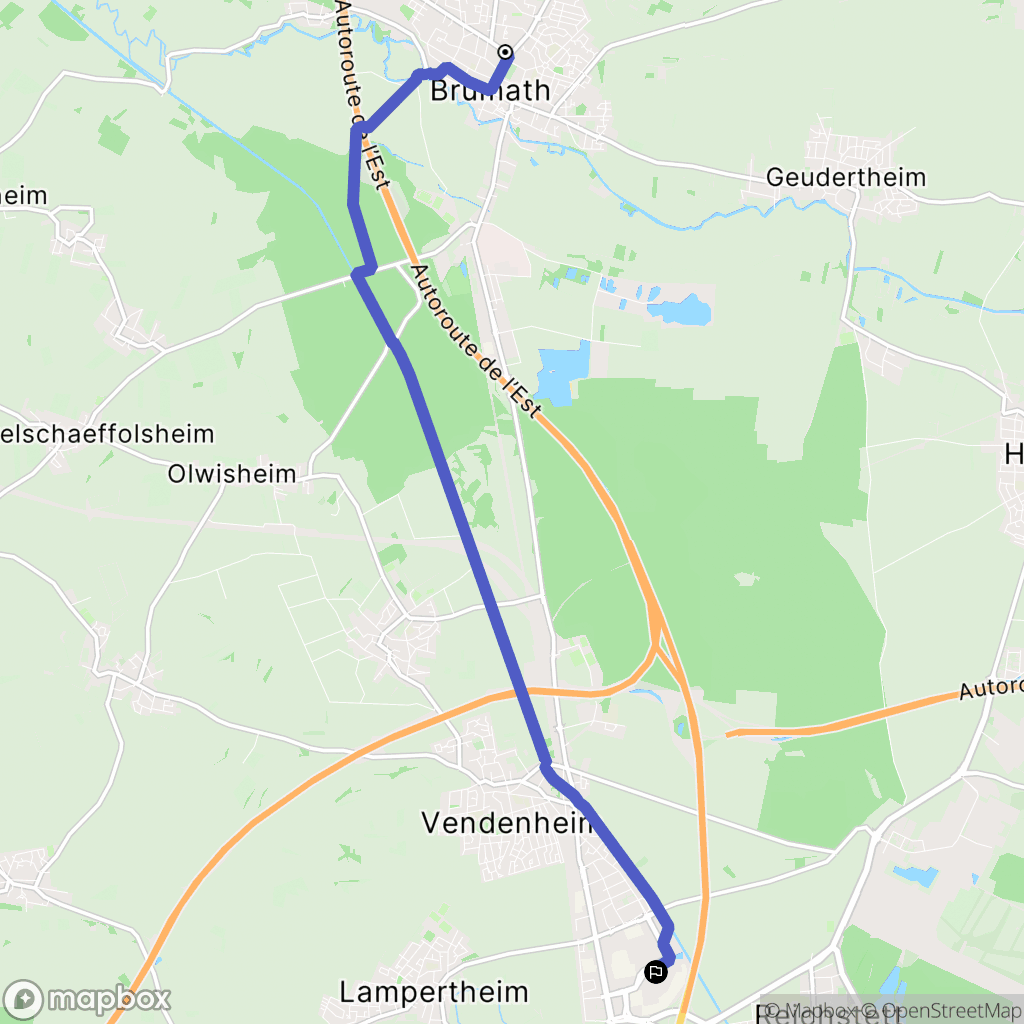 Brumath : carte du parcours de randonnée - France