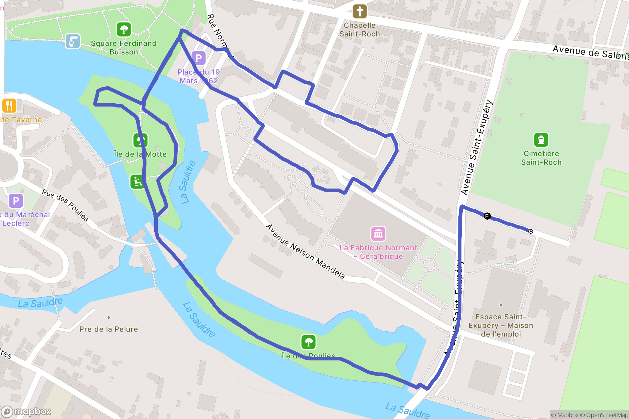 Romorantin-Lanthenay : carte du parcours de randonnée - France