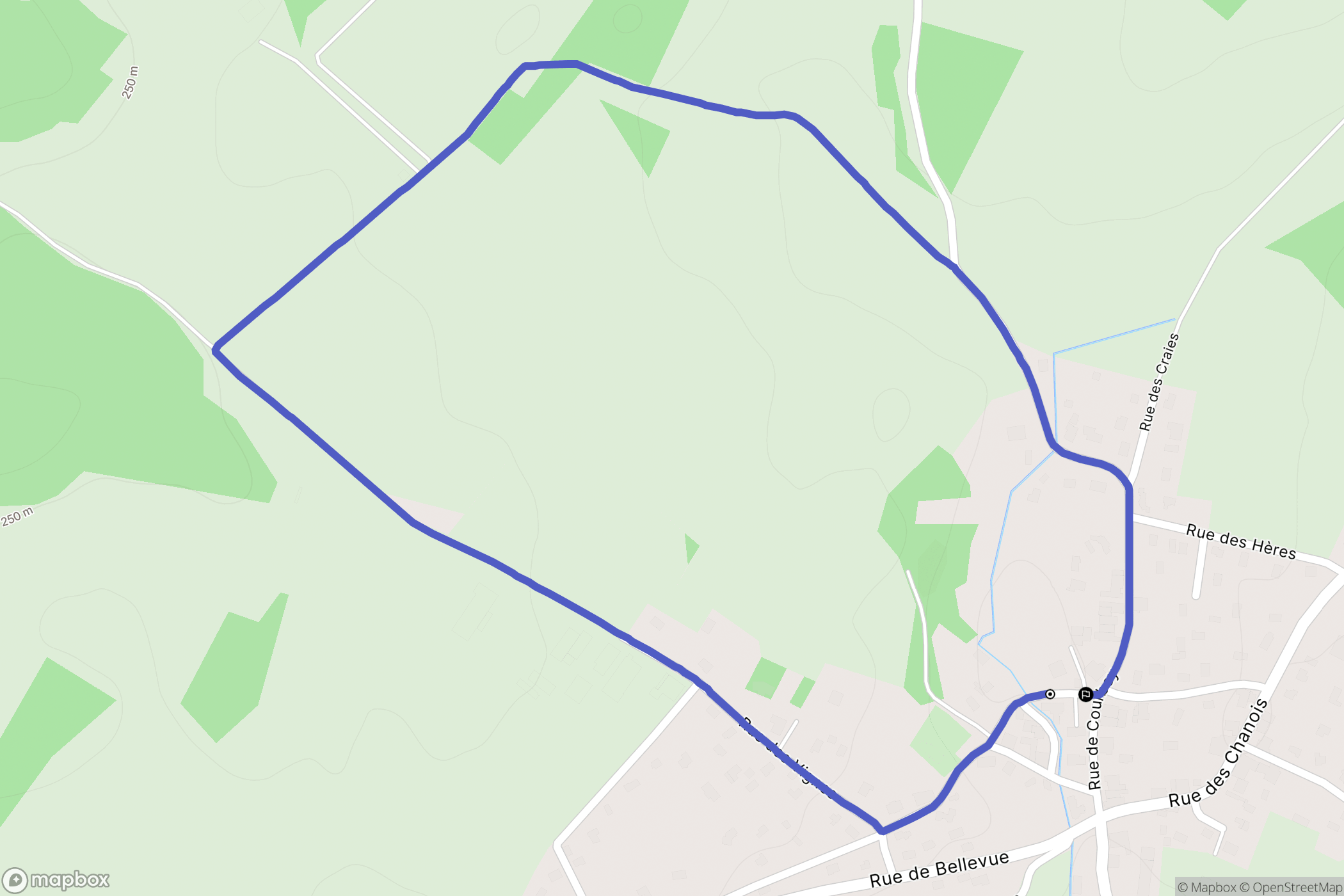 Chambornay-lès-Pin : carte du parcours de randonnée - France