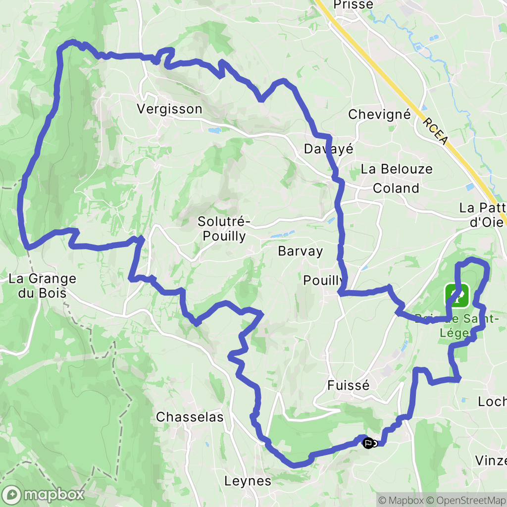 Fuissé : carte du parcours de randonnée - France
