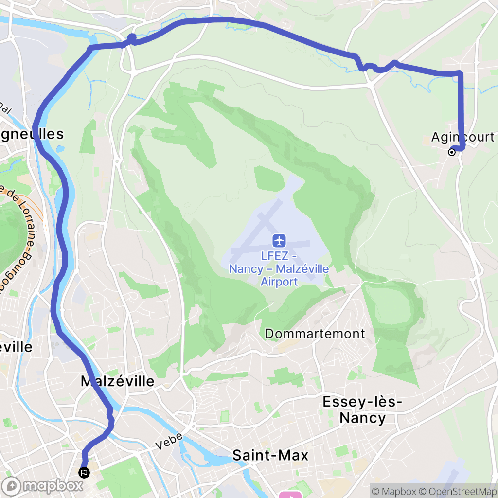 Agincourt : carte du parcours de randonnée - France
