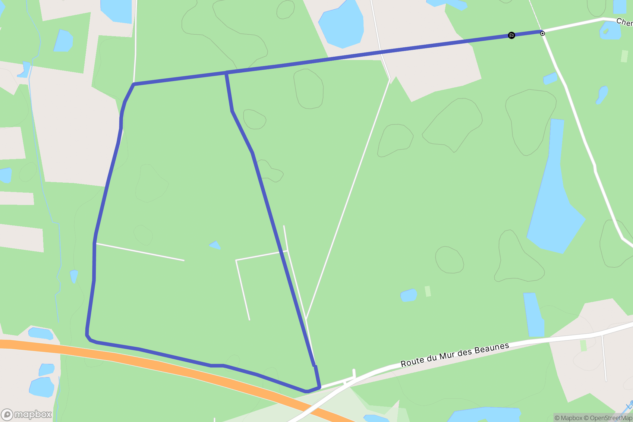 Pruniers-en-Sologne : carte du parcours de randonnée - France