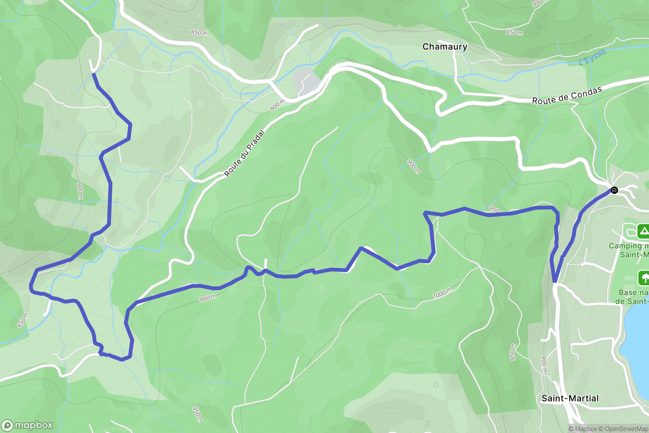 Saint-Martial : carte du parcours de randonnée - France