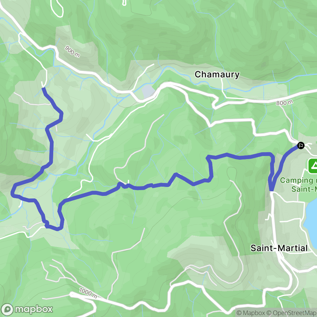 Saint-Martial : carte du parcours de randonnée - France