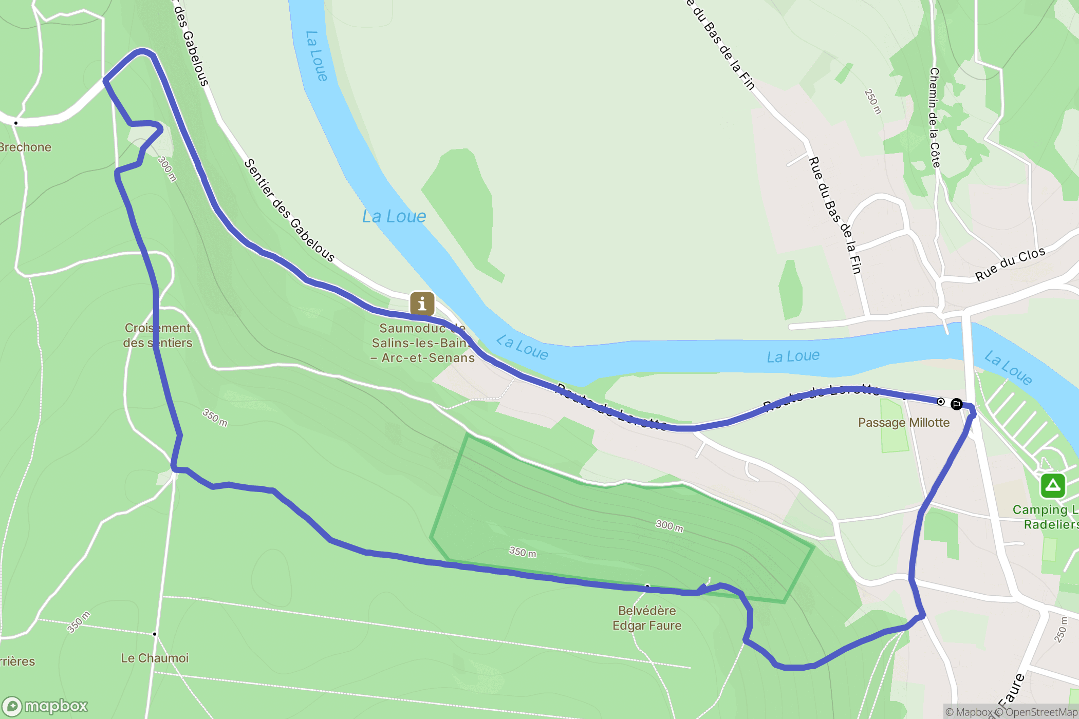 Port-Lesney : carte du parcours de randonnée - France