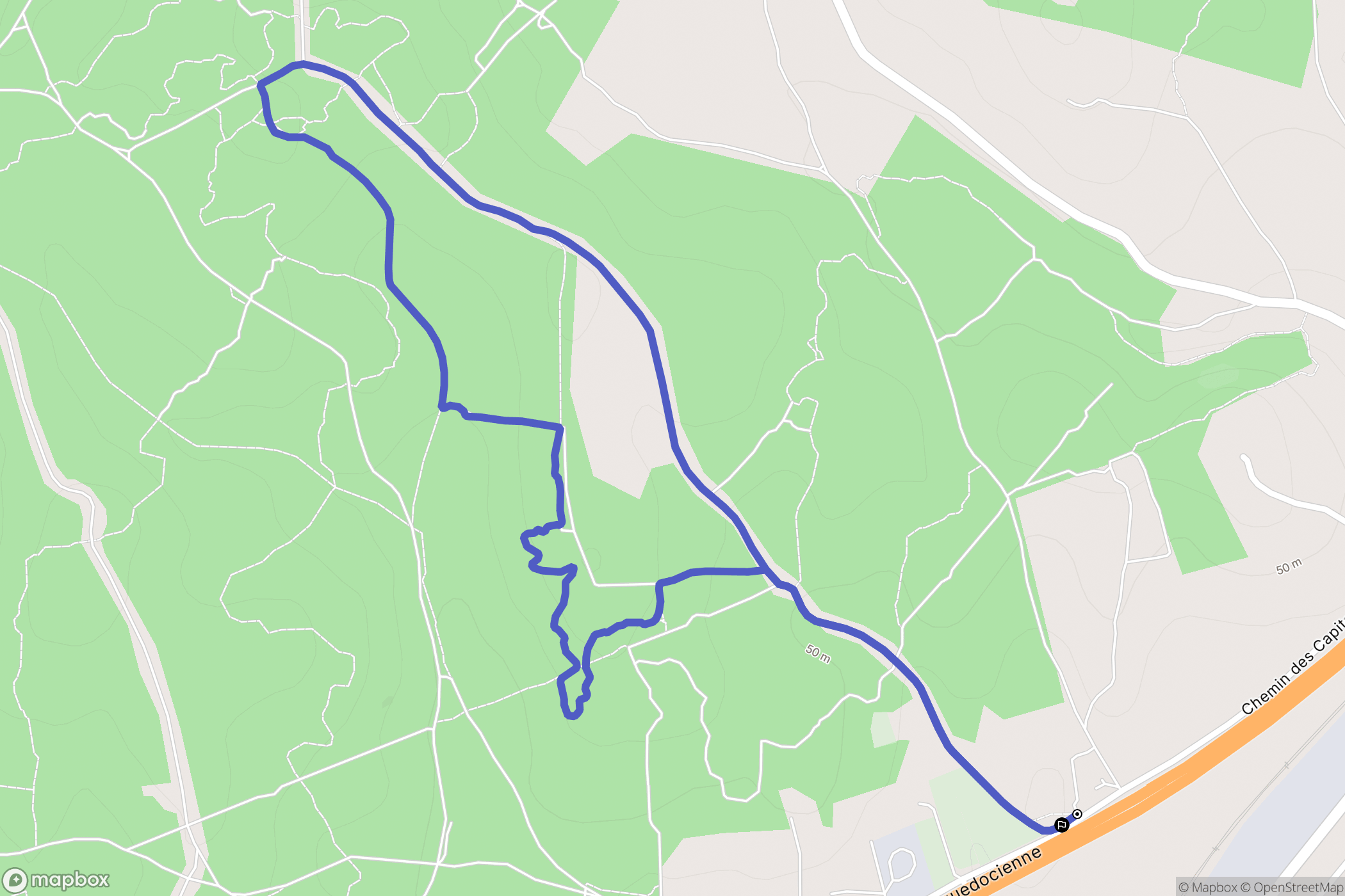 Bernis : carte du parcours de randonnée - France