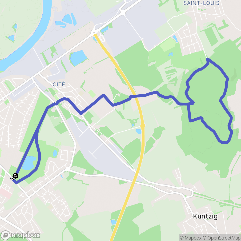 Yutz : carte du parcours de randonnée - France