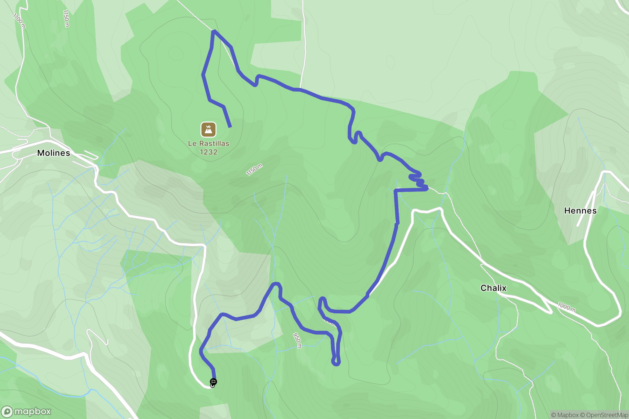 Saint-Martial : carte du parcours de randonnée - France
