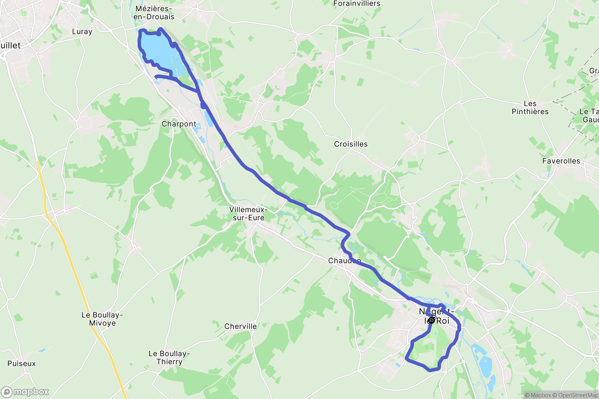 Nogent-le-Roi : carte du parcours de randonnée - France
