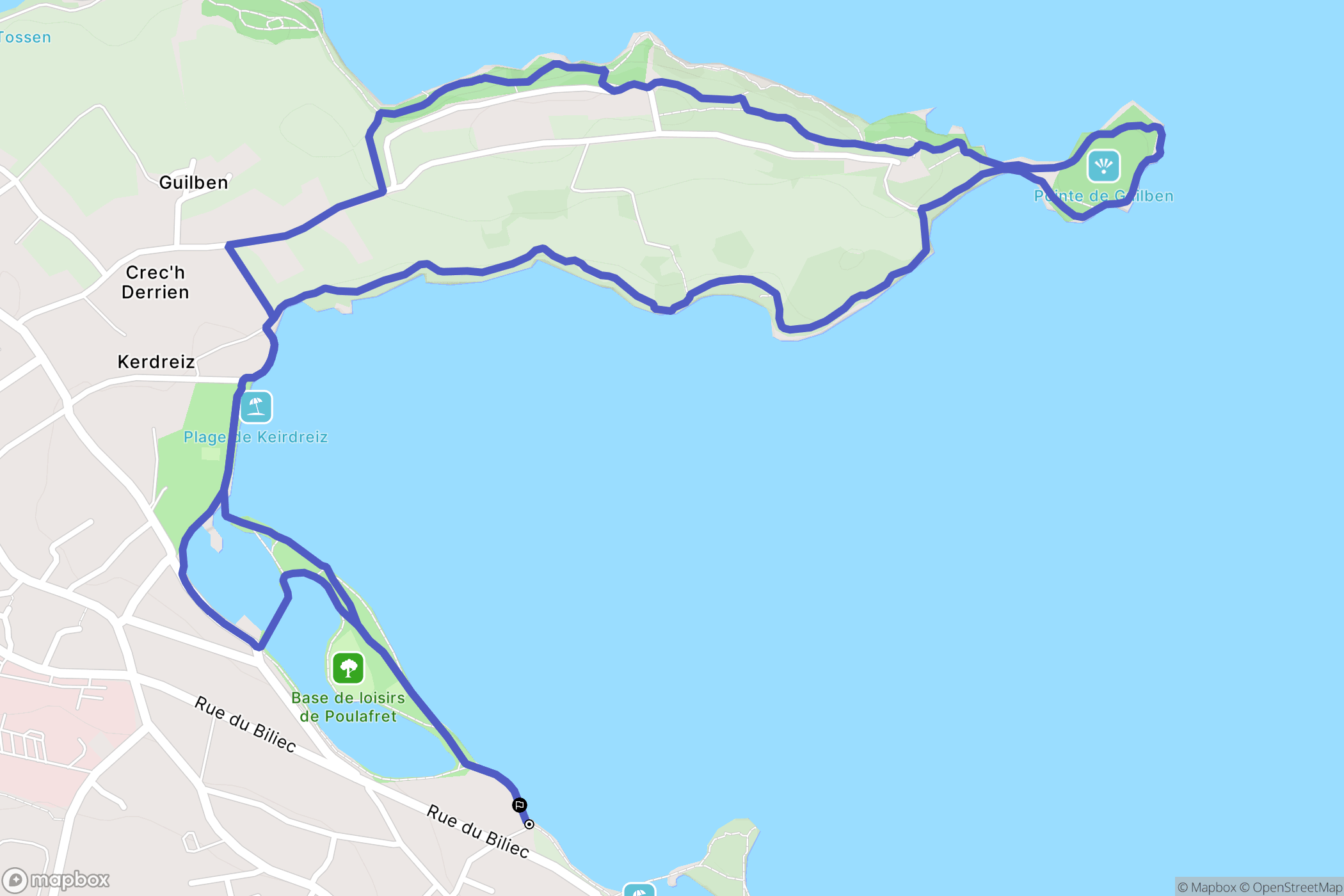 Paimpol : carte du parcours de randonnée - France