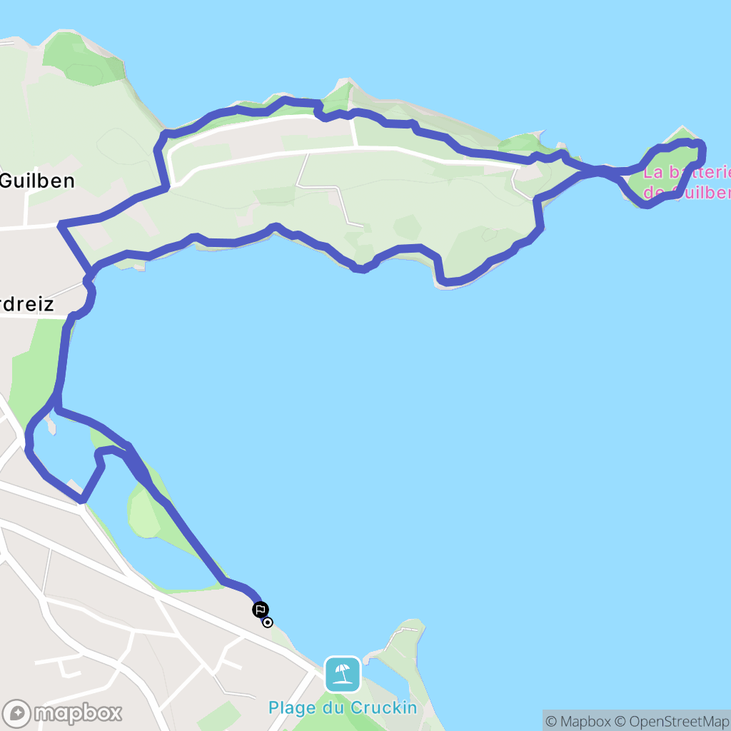 Paimpol : carte du parcours de randonnée - France
