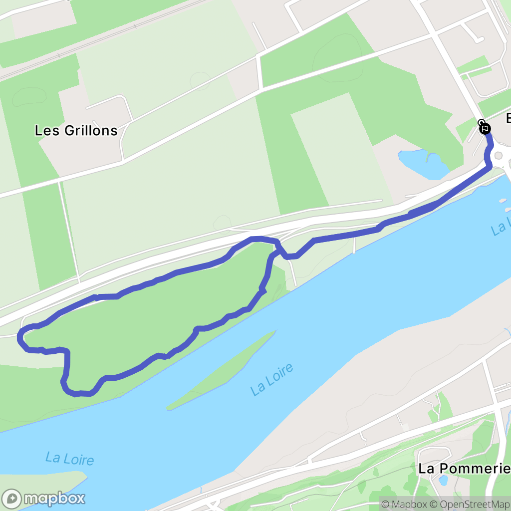 Veuzain-sur-Loire : carte du parcours de randonnée - France