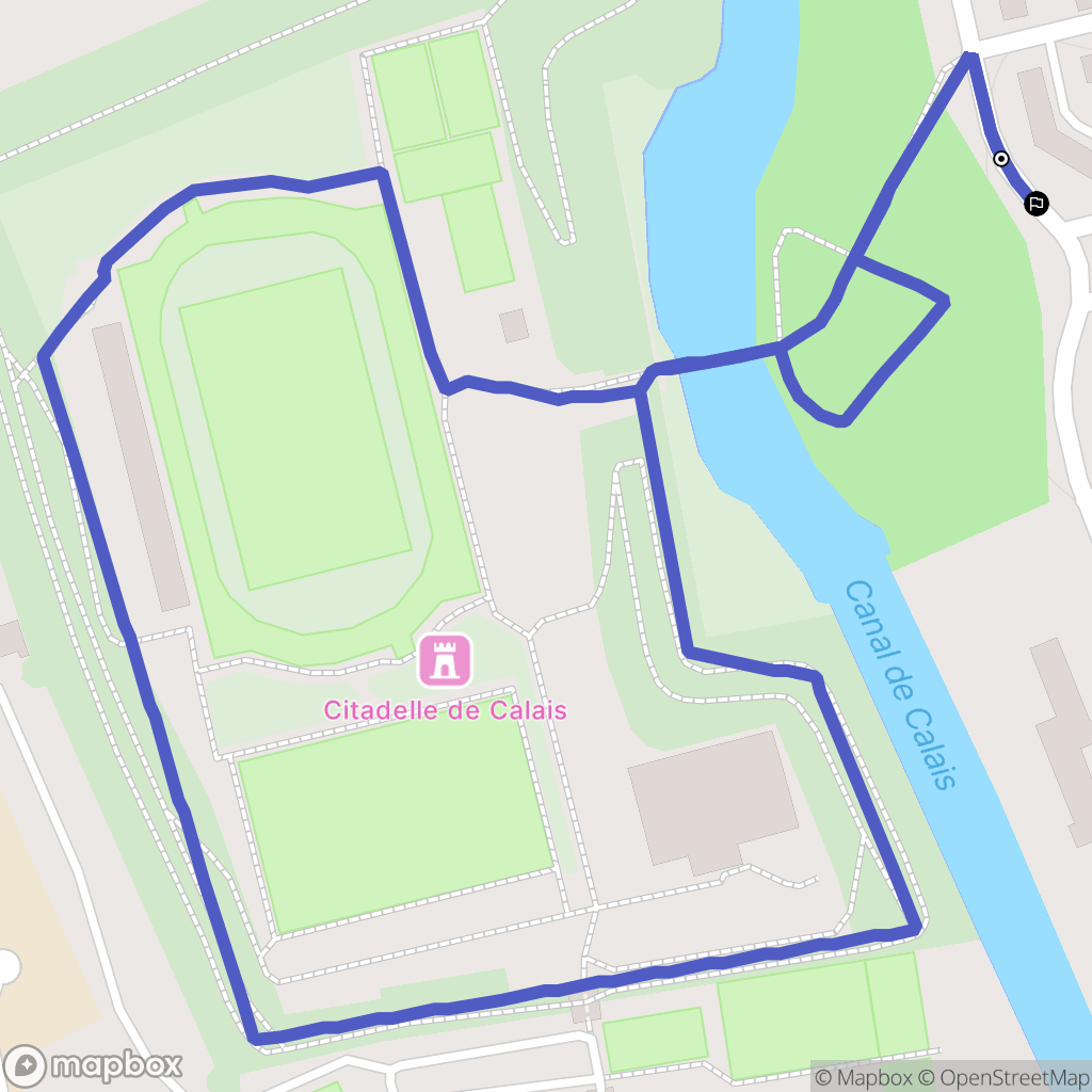 Calais : carte du parcours de randonnée - France