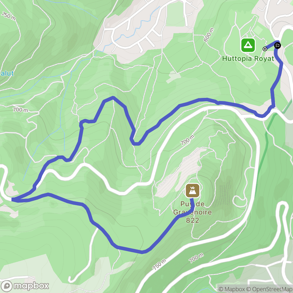 Royat : carte du parcours de randonnée - France