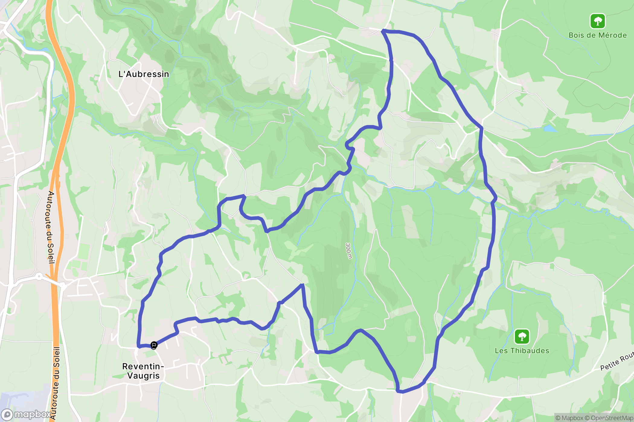 Reventin-Vaugris : carte du parcours de randonnée - France