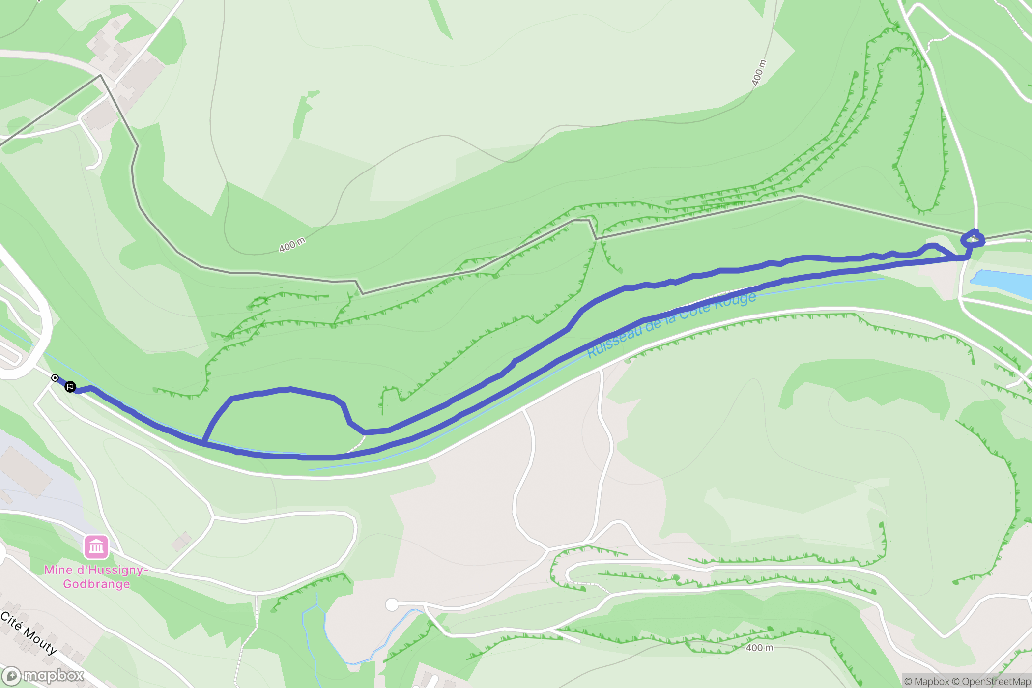 Hussigny-Godbrange : carte du parcours de randonnée - France